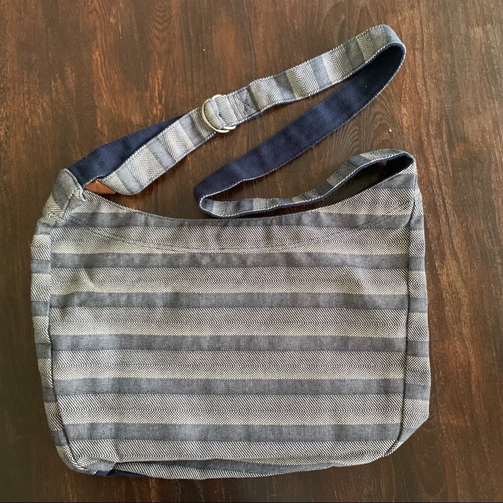 Thirty-One Retro Metro Hobo Crossbody Woven Stripe